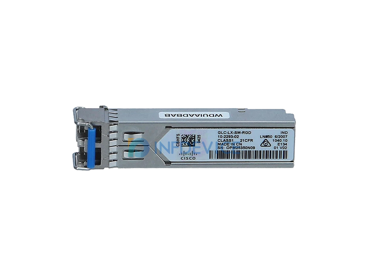 GLC-LX-SM-RGD, Cisco 1G SFP Optical Transceiver, 1310 nm, 10 km on SMF / 550 m on MMF, Duplex LC/PC