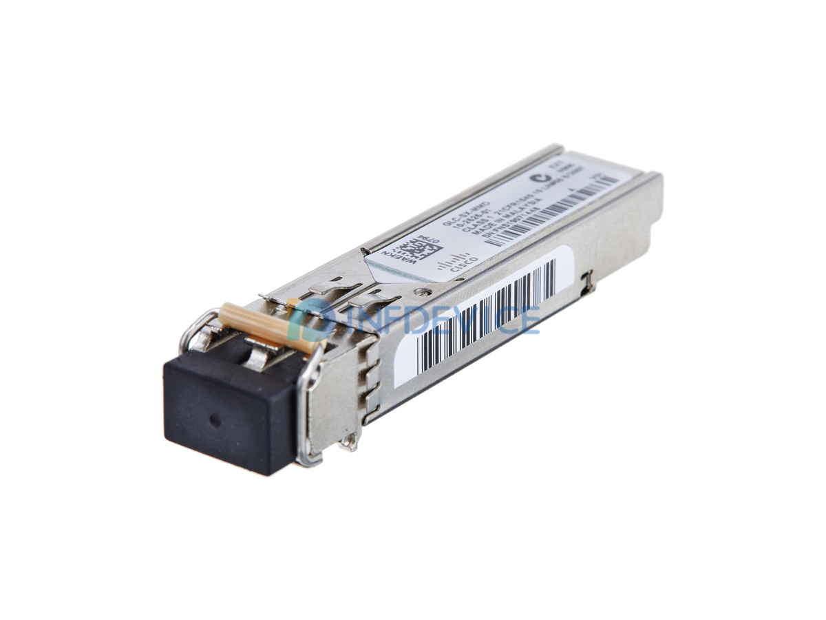 GLC-SX-MMD, Cisco 1G SFP Optical Transceiver, 850 nm, 550 m on OM2 / 1 km on OM4, Duplex LC/PC
