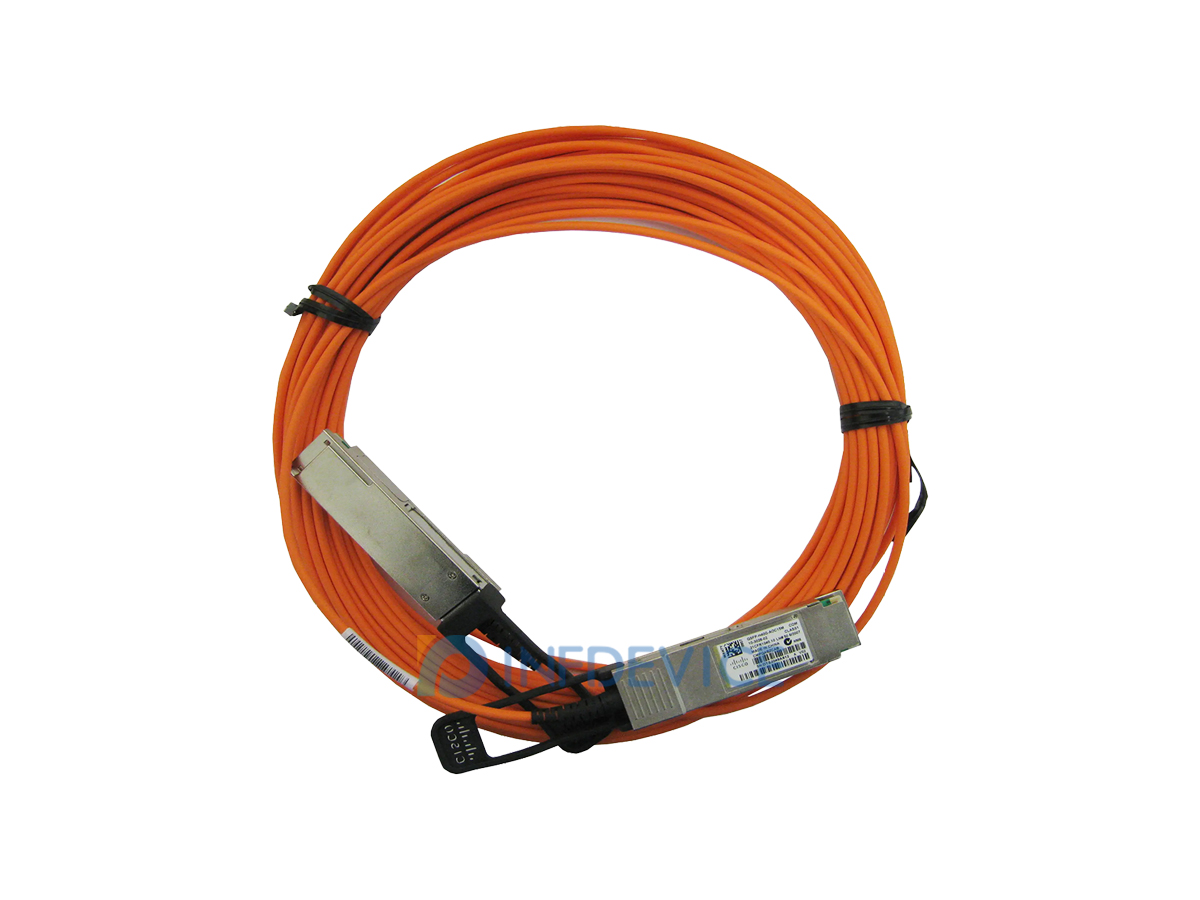 QSFP-H40G-AOC15M, Cisco 40G QSFP+ Active Optical Cable, 15 m assembly length, QSFP+ to QSFP+