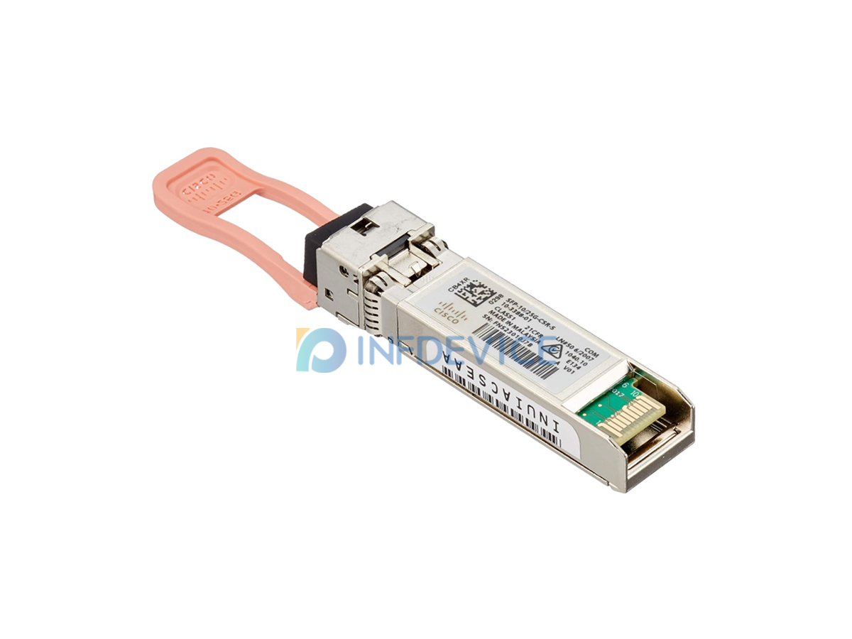 SFP-10/25G-CSR-S, Cisco 25G SFP28 Optical Transceiver, 850 nm, 300 m on OM3 / 400 m on OM4, Duplex LC/PC
