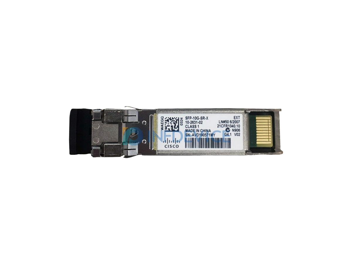 SFP-10G-SR-X, Cisco 10G SFP+ Optical Transceiver, 850 nm, 300 m on OM3 / 400 m on OM4, Duplex LC/PC