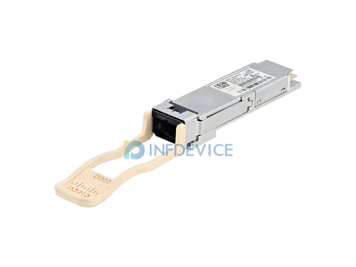 QSFP-100G-SR4-S, Cisco 100G QSFP28 Optical Transceiver, 850 nm, 70 m on OM3 / 100 m on OM4, MPO-12 (MTP)