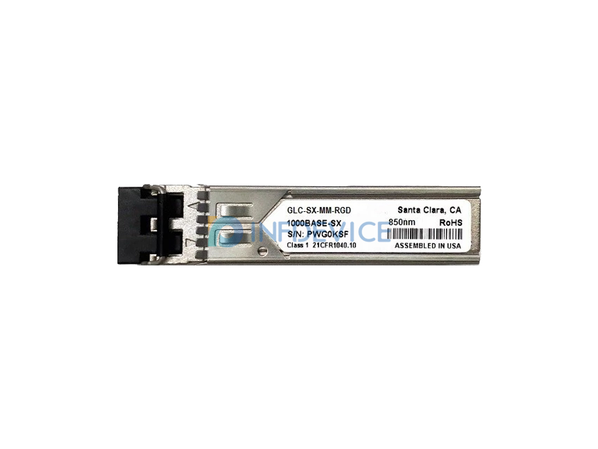 GLC-SX-MM-RGD, Cisco 1G SFP Optical Transceiver, 850 nm, 550 m, Duplex LC/PC